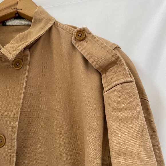 Vtg Lauren Ralph Lauren Womens Canvas Jacket Sz L Button Zip Chore Trucker 90s - Picture 5 of 14